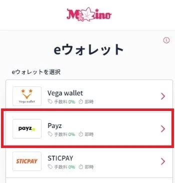 オンラインカジノ Payz 入金