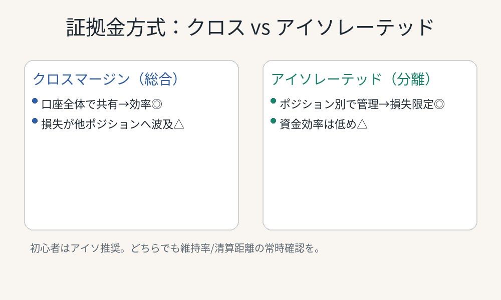 ビットコイン空売りのクロスとアイソレーテッドの比較