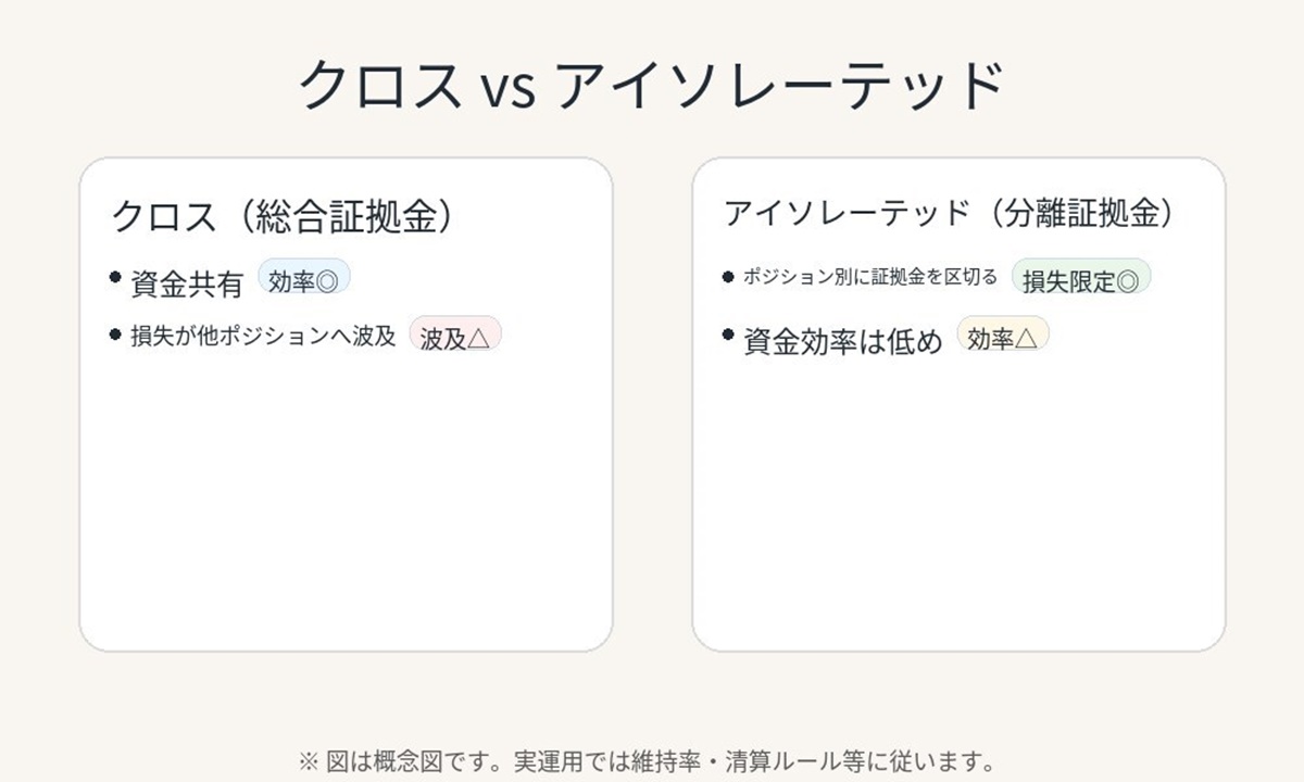 仮想通貨取引所のレバレッジのクロスマージンとアイソレーテッド